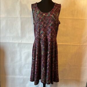 LuLaRoe XL Red Purple Sleeveless A-line Sundress POCKETS summer casual